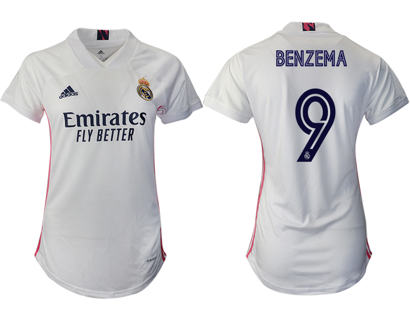 Women 2020-2021 Real Madrid home aaa version #9 white Soccer Jerseys->barcelona jersey->Soccer Club Jersey